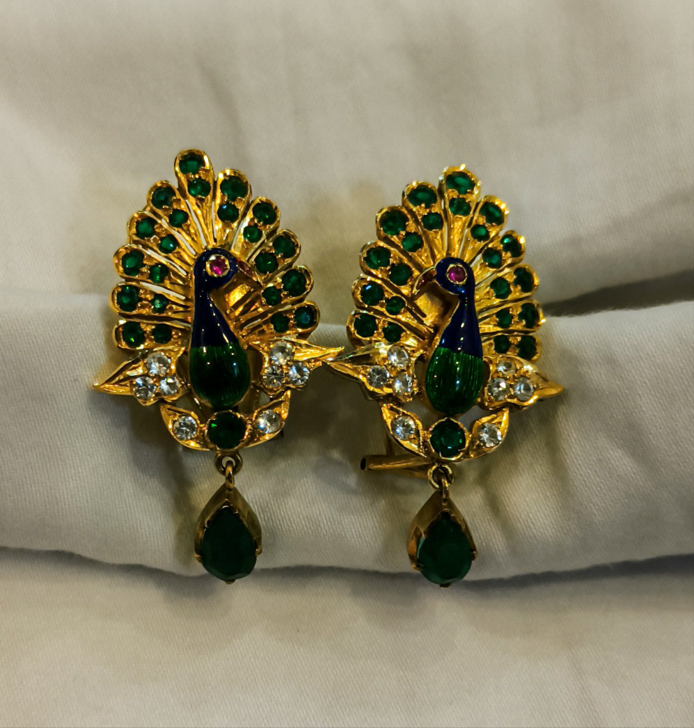 Regal Peacock Motif Earrings