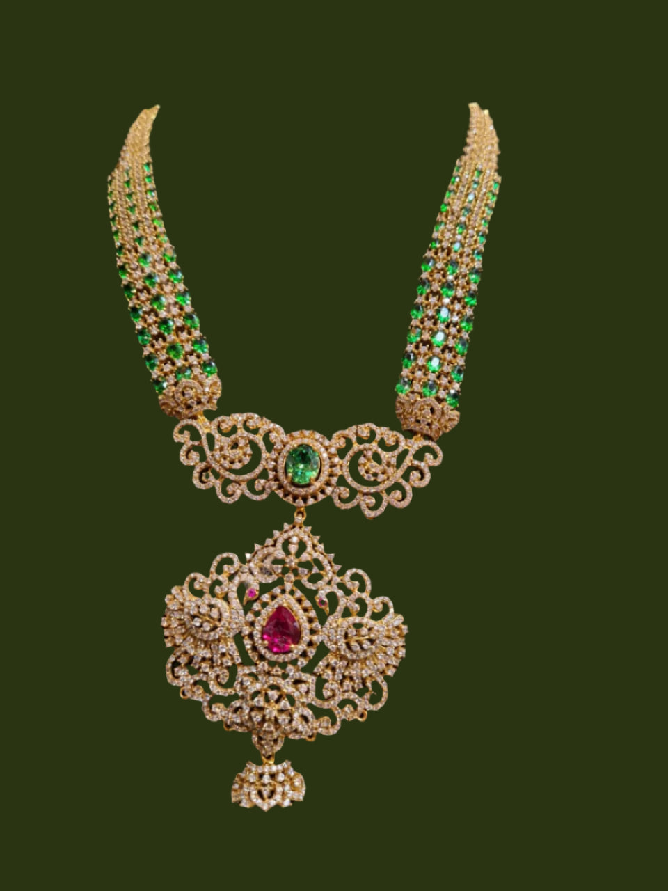 Ornate necklace with gemstones